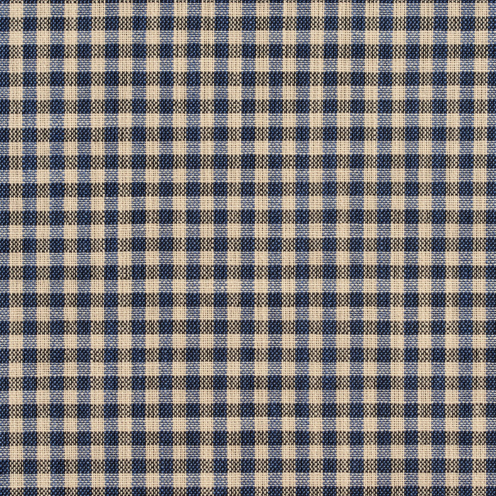 D120 Indigo Gingham upholstery and drapery fabric by the yard full size image