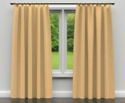 D121 Wheat Checkerboard drapery fabric on window treatments