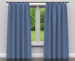 D123 Wedgewood Checkerboard drapery fabric on window treatments