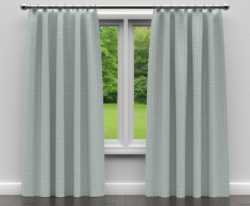 D125 Cornflower Checkerboard drapery fabric on window treatments