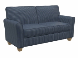 D127 Indigo Checkerboard fabric upholstered on furniture scene