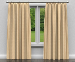 D128 Wheat Stripe drapery fabric on window treatments