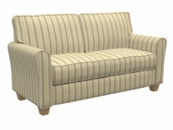 D128 Wheat Stripe fabric upholstered on furniture scene