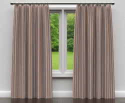 D130 Wedgewood Stripe drapery fabric on window treatments