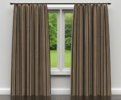 D131 Onyx Stripe drapery fabric on window treatments