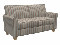 D132 Cornflower Stripe fabric upholstered on furniture scene