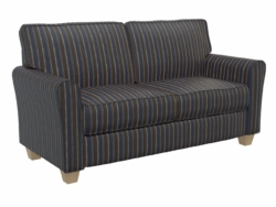 D134 Indigo Stripe fabric upholstered on furniture scene