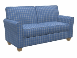 D137 Wedgewood Windowpane fabric upholstered on furniture scene