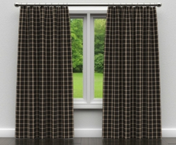 D138 Onyx Windowpane drapery fabric on window treatments