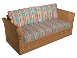 D1422 Fiesta Stripe fabric upholstered on furniture scene