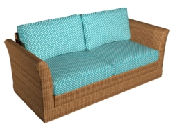 D1426 Aqua Inca fabric upholstered on furniture scene