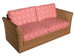 D1431 Fiesta Mandala fabric upholstered on furniture scene