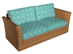 D1434 Lagoon Mandala fabric upholstered on furniture scene