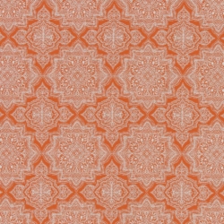 D1435 Tangerine Mandala Outdoor upholstery fabric by the yard full size image