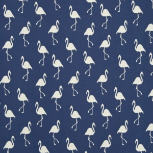 D1439 Indigo Flamingo Outdoor upholstery fabric by the yard full size image