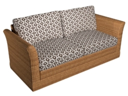 D1459 Coconut Mayan fabric upholstered on furniture scene