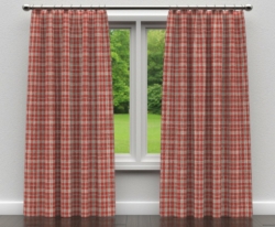 D150 Brick Tartan drapery fabric on window treatments