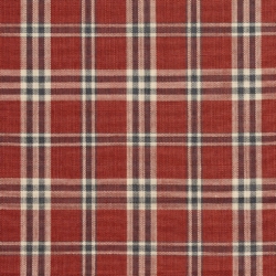 D150 Brick Tartan upholstery and drapery fabric by the yard full size image