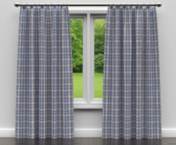 D151 Wedgewood Tartan drapery fabric on window treatments
