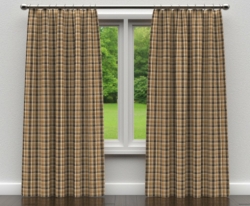 D152 Onyx Tartan drapery fabric on window treatments