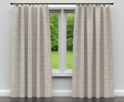 D153 Cornflower Tartan drapery fabric on window treatments