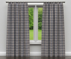 D155 Indigo Tartan drapery fabric on window treatments