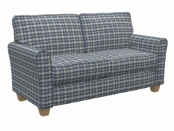 D155 Indigo Tartan fabric upholstered on furniture scene