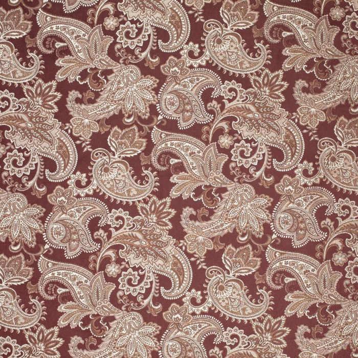 D1555 Merlot Paisley upholstery and drapery fabric by the yard full size image