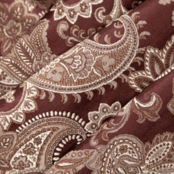 D1555 Merlot Paisley Upholstery Fabric Closeup to show texture