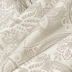 D1556 Champagne Paisley Upholstery Fabric Closeup to show texture