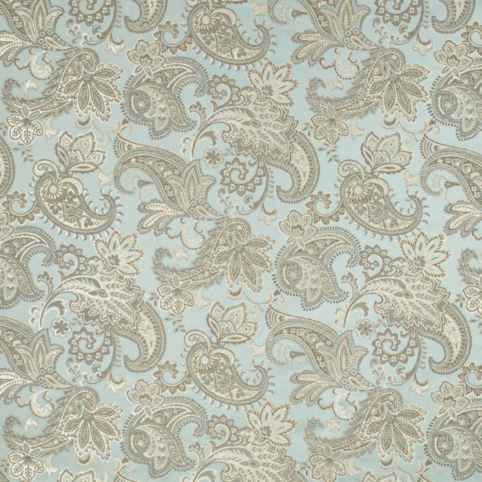 D1557 Seaglass Paisley upholstery and drapery fabric by the yard full size image