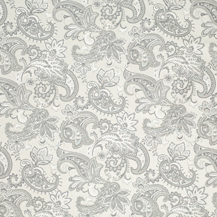 D1561 Platinum Paisley upholstery and drapery fabric by the yard full size image