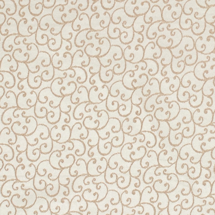 D1567 Parchment Vine upholstery and drapery fabric by the yard full size image