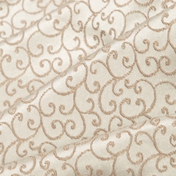 D1567 Parchment Vine Upholstery Fabric Closeup to show texture