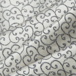 D1569 Platinum Vine Upholstery Fabric Closeup to show texture