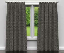 D161 Ebony drapery fabric on window treatments