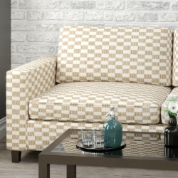 D1637 Truffle fabric upholstered on furniture scene