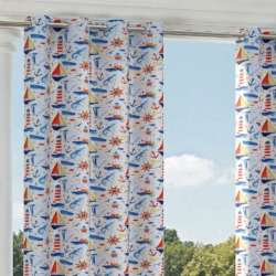 D1651 Nantucket drapery fabric on window treatments