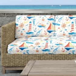 D1651 Nantucket fabric upholstered on furniture scene