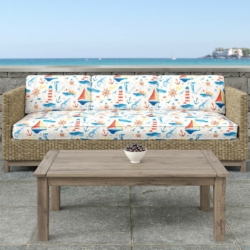 D1651 Nantucket fabric upholstered on furniture scene