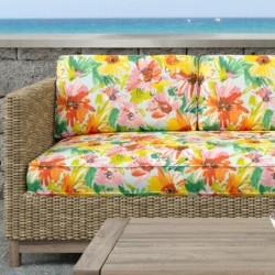 D1658 Malibu fabric upholstered on furniture scene