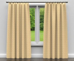 D166 Gold drapery fabric on window treatments