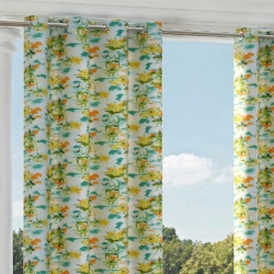 D1675 Caribbean drapery fabric on window treatments