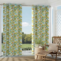 D1675 Caribbean drapery fabric on window treatments