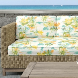 D1675 Caribbean fabric upholstered on furniture scene