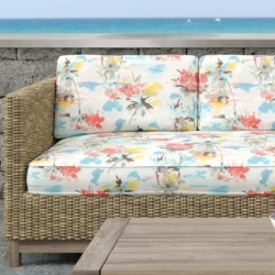 D1676 Bahamas fabric upholstered on furniture scene