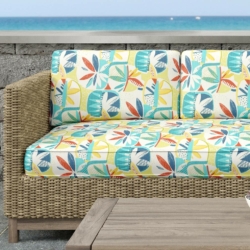 D1692 Barbados fabric upholstered on furniture scene