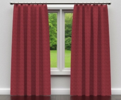D172 Merlot Greek Key drapery fabric on window treatments