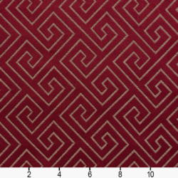 Image of D172 Merlot Greek Key showing scale of fabric