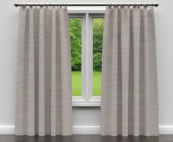 D173 Platinum Greek Key drapery fabric on window treatments
